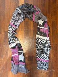 Sciarpa Liu Jo animalier stelle fucsia con lurex