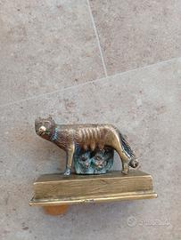 piccola lupa capitolina in bronzo vintage 