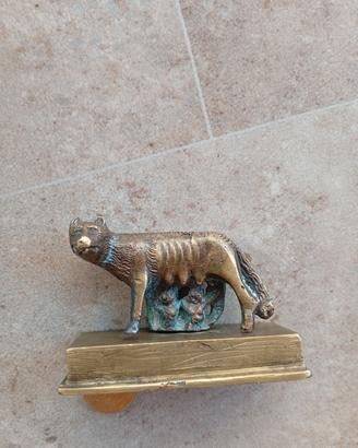 piccola lupa capitolina in bronzo vintage 