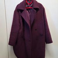 Cappotto lana color vinaccia