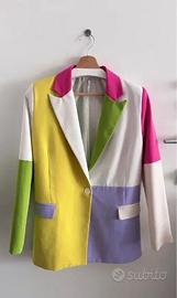 Blazer Lumina Colorblock Multicolore S