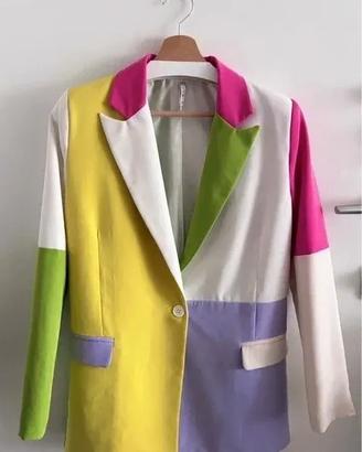 Blazer Lumina Colorblock Multicolore S