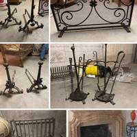 Set Camino Ferro Battuto Artigianale: Alari e Kit