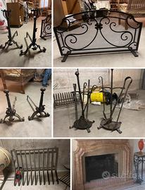 Set Camino Ferro Battuto Artigianale: Alari e Kit