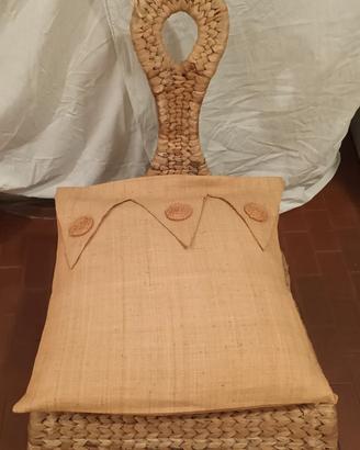 Sedia in rattan e metallo
