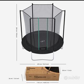 Trampolino decathlon esagonale com rete 240