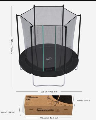 Trampolino decathlon esagonale com rete 240