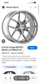 Cerchi motek 18 era 45 per gruppo vag