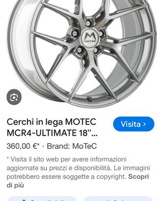 Cerchi motek 18 era 45 per gruppo vag