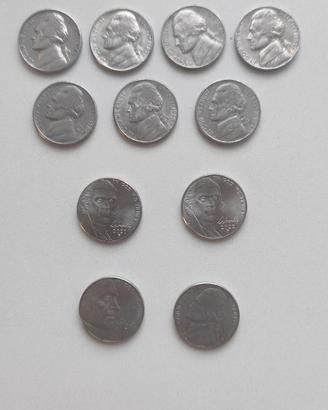 Monete 5 centesimi USA "Nickel"