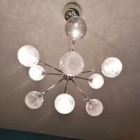 Lampadario con sfere di vetro soffiato