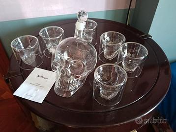 Set decanter whisky vodka rum teschio party bar