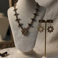 Collana Orecchini Gotico Nero retrò inizi 900style