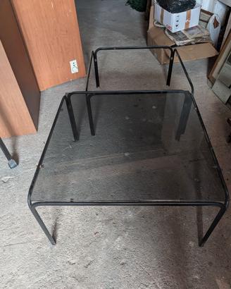 Coppia tavolini bassi da salotto vintage anni '70 