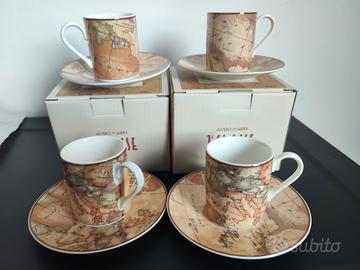 set 4 tazzine e piattini Alviero Martini 