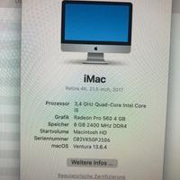 Apple iMac 21" 3,4 GHz Quad-Core Intel Core 15