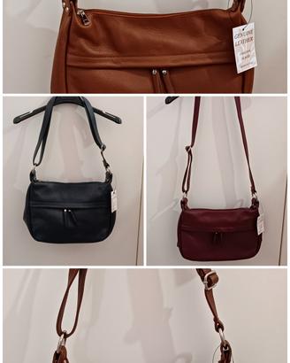 Borsa a tracolla in vera pelle Made in Italy 