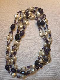 Collana in perle, ametiste