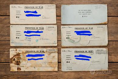 Lotto 6 Lettere Prigioniero Guerra Italiano WWII