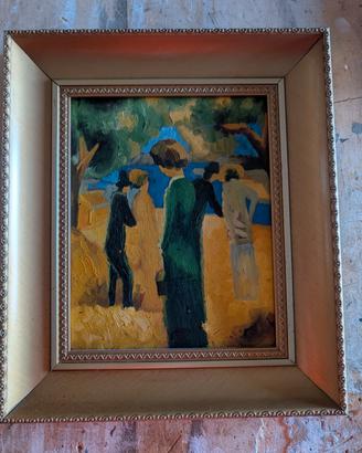 quadro donna in giacca verde