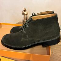 TOD’S Polacchine Esquire in pelle scamosciata verd