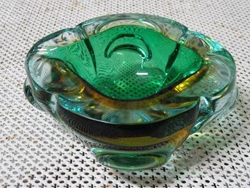 POSACENERE  VETRO  MURANO VINTAGE VERDE