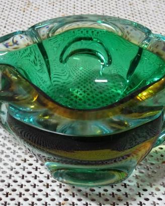 POSACENERE  VETRO  MURANO VINTAGE VERDE