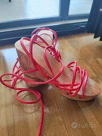 sandali artigianali legno e pelle 38 