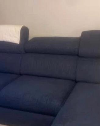 DIVANO LETTO  IN TESSUTO BLU