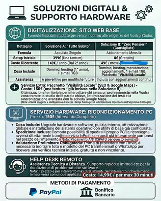 Helpdesk remoto-Riparazione PC- Low Cost