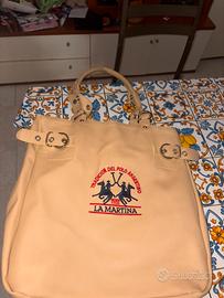 Borsa la martina beige/panna grande e capiente