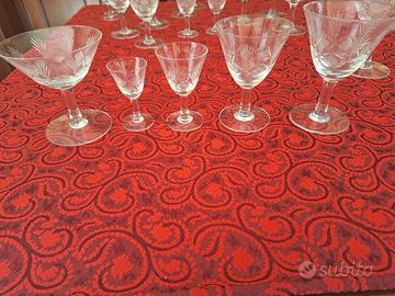 servizio cristallo bicchieri anni 50