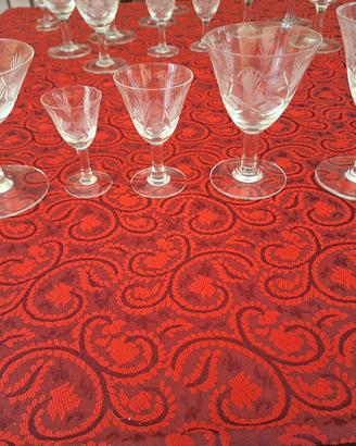 servizio cristallo bicchieri anni 50