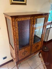 Vetrina intarsiata anni 60