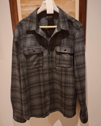 giacca camicia grigia e nera quadri Woolrich tg m