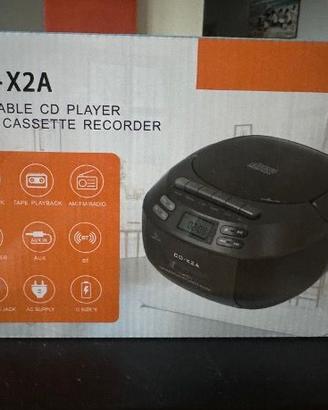 Lettore CD Boombox con Bluetooth e Cassette Combo