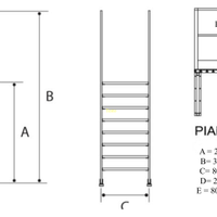 Scala in ferro zincata scendere a sinistra