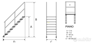 Scala in ferro zincata scendere a sinistra