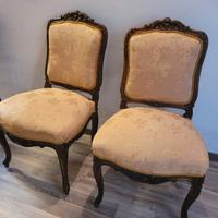 SEDIE FRANCESI IN NOCE DECORI BASSORILIEVO