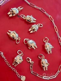 collana +8 ciondoli,(charms)acciaio inossidabile 
