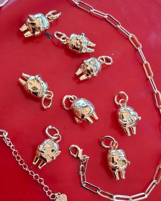 collana +8 ciondoli,(charms)acciaio inossidabile 