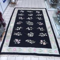 TAPPETO RETT 260 X 170 NERO BDO VERDE FRANGE