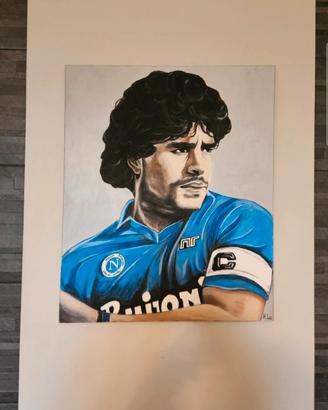 Dipinto Acrilico Diego Armando Maradona Napoli