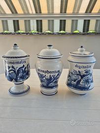 3 vasi ceramica stile vecchia farmacia