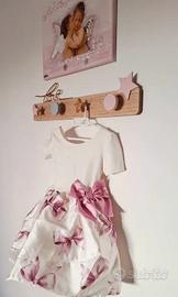 abito rosa vestito nuovo cerimonia bambina 24 mes
