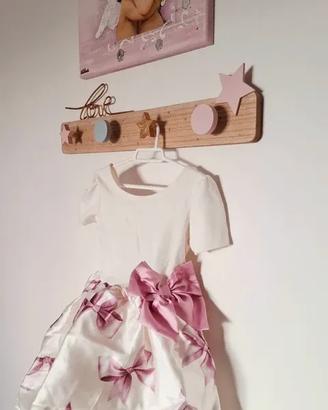 abito rosa vestito nuovo cerimonia bambina 24 mes