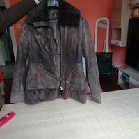 giaccone in vera pelle marrone 