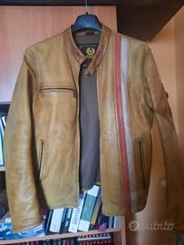 Belstaff racing blouson giacca pelle uomo moto XL