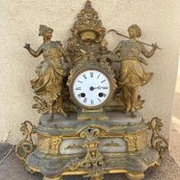 Orologio da Caminetto Antico in Bronzo Dorato