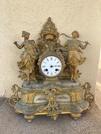 Orologio da Caminetto Antico in Bronzo Dorato